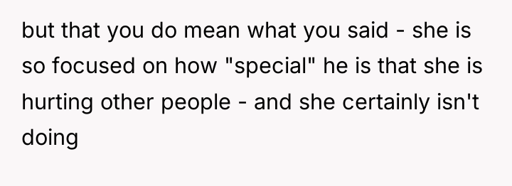 but that you do mean what you said - she...