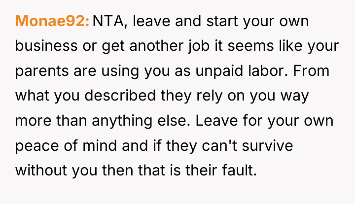 Monae92 NTA, leave and start your own business or get...