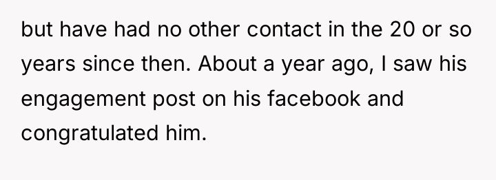 but have had no other contact in the 20 or...
