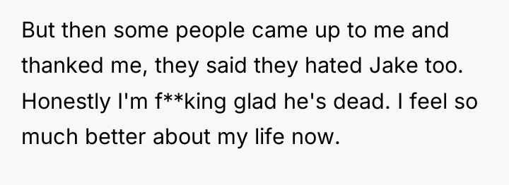 But then some people came up to me and thanked...