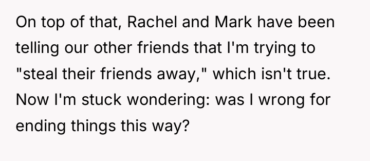 On top of that, Rachel and Mark have been telling...