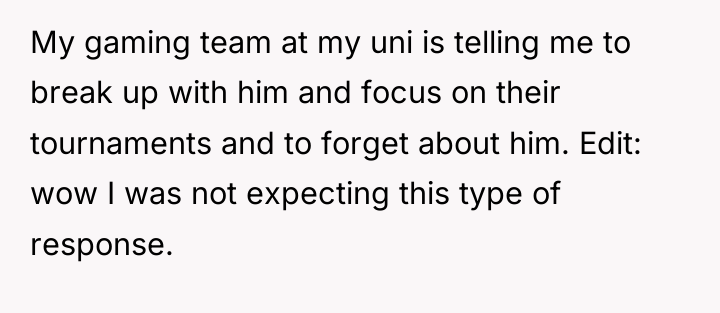 My gaming team at my uni is telling me to...