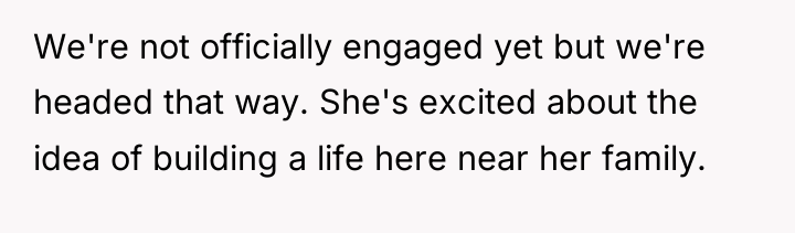 We're not officially engaged yet but we're headed that way....