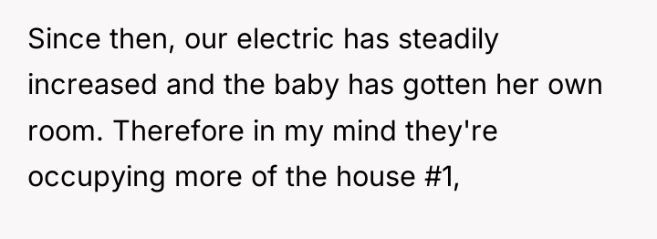 Since then, our electric has steadily increased and the baby...