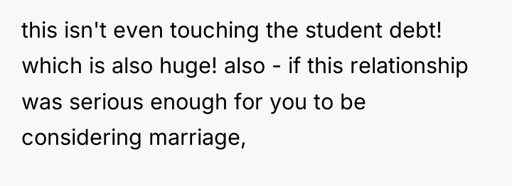 this isn't even touching the student debt! which is also...