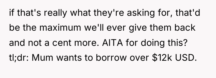 if that's really what they're asking for, that'd be the...