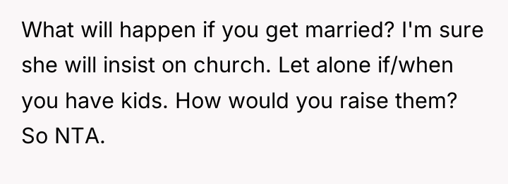 What will happen if you get married? I'm sure she...