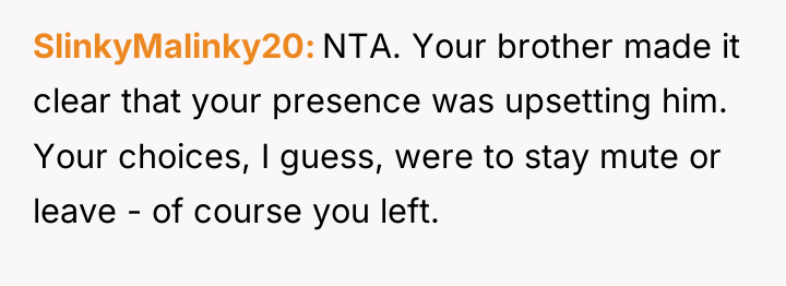 SlinkyMalinky20 NTA. Your brother made it clear that your presence...
