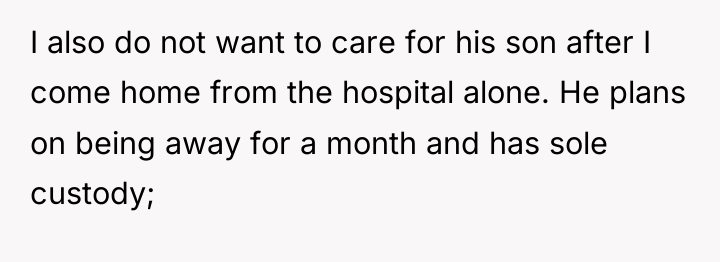 I also do not want to care for his son...