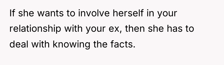 If she wants to involve herself in your relationship with...