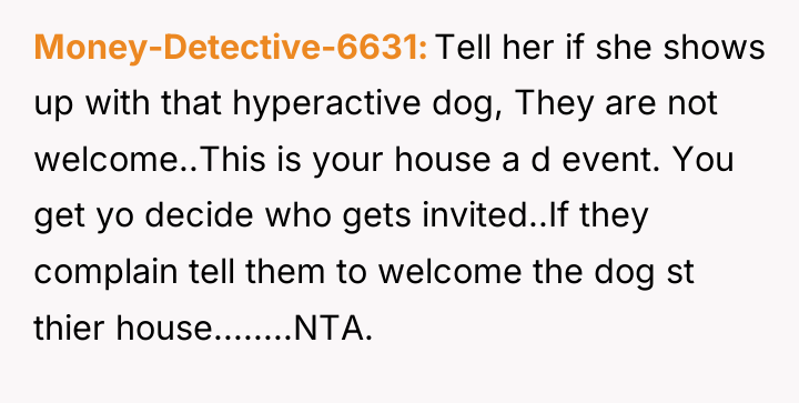 Money-Detective-6631 Tell her if she shows up with that hyperactive...