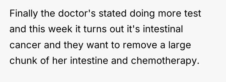 Finally the doctor's stated doing more test and this week...