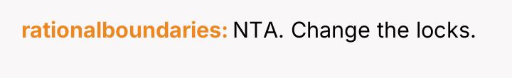 rationalboundaries NTA. Change the locks.