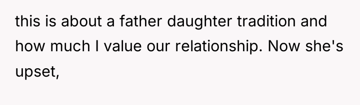 this is about a father daughter tradition and how much...