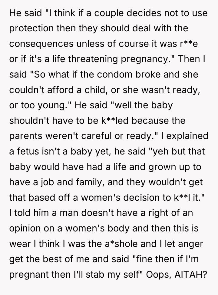 He said "I think if a couple decides not to...