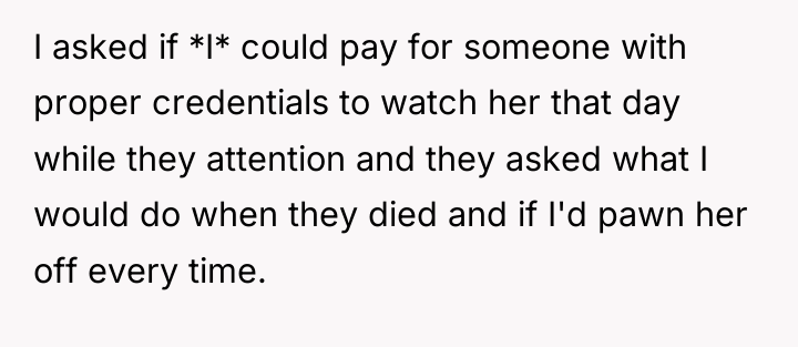 I asked if *I* could pay for someone with proper...