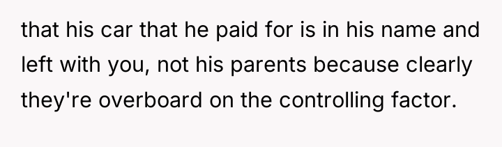 that his car that he paid for is in his...