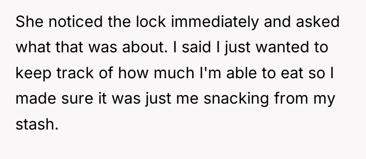 She noticed the lock immediately and asked what that was...