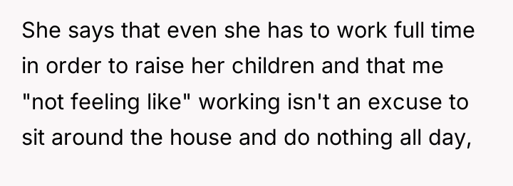 She says that even she has to work full time...