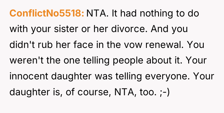 ConflictNo5518 NTA. It had nothing to do with your sister...