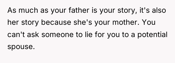 As much as your father is your story, it's also...