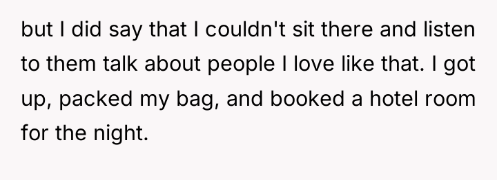 but I did say that I couldn't sit there and...