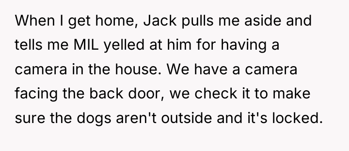 When I get home, Jack pulls me aside and tells...