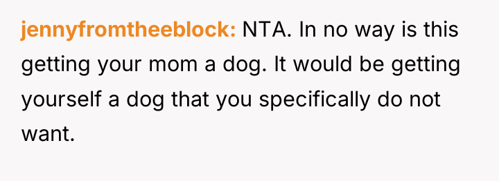 jennyfromtheeblock NTA. In no way is this getting your mom...