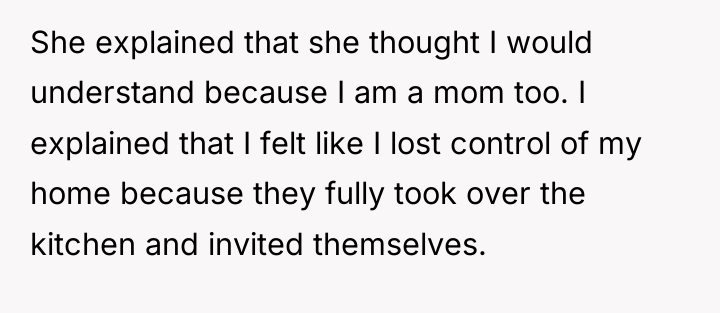 She explained that she thought I would understand because I...