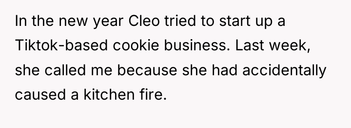 In the new year Cleo tried to start up a...