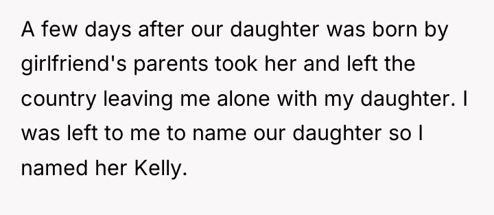 A few days after our daughter was born by girlfriend's...