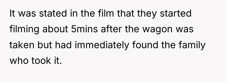It was stated in the film that they started filming...
