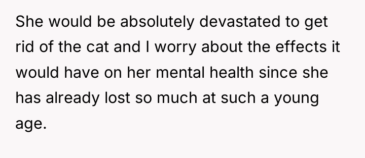 She would be absolutely devastated to get rid of the...