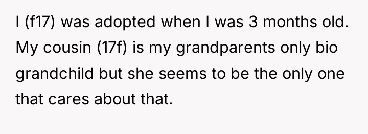 I (f17) was adopted when I was 3 months old....