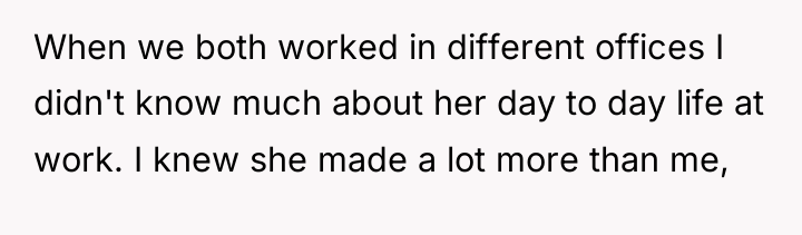 When we both worked in different offices I didn't know...