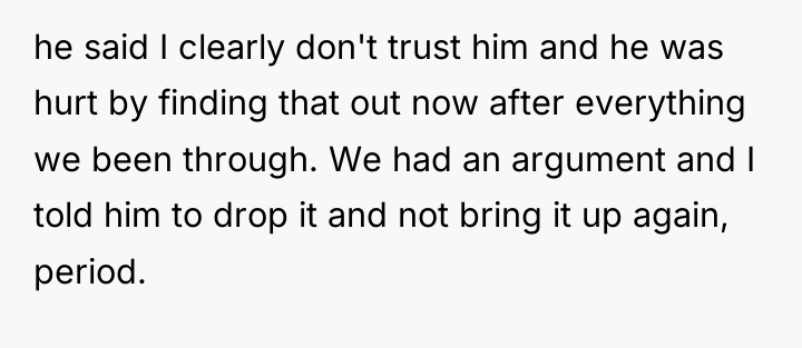 he said I clearly don't trust him and he was...