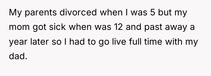 My parents divorced when I was 5 but my mom...