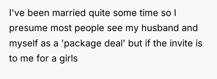 I've been married quite some time so I presume most...