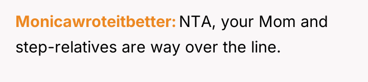 Monicawroteitbetter NTA, your Mom and step-relatives are way over the...