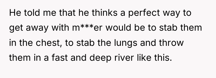He told me that he thinks a perfect way to...
