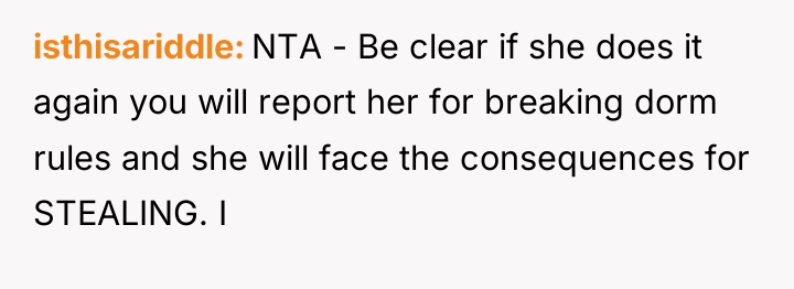 isthisariddle NTA - Be clear if she does it again...
