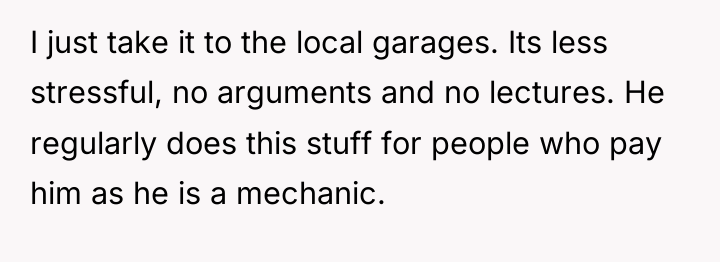 I just take it to the local garages. Its less...