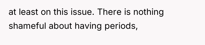 at least on this issue. There is nothing shameful about...