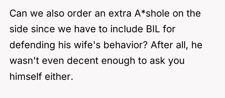 Can we also order an extra A*shole on the side...