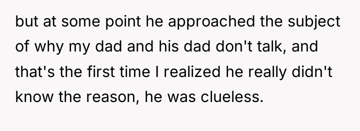 but at some point he approached the subject of why...