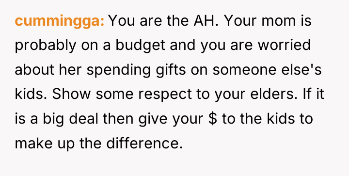 cummingga You are the AH. Your mom is probably on...