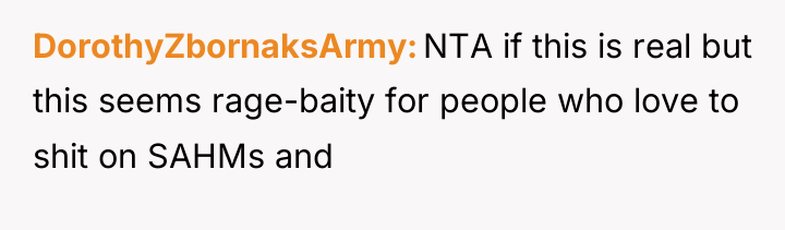 DorothyZbornaksArmy NTA if this is real but this seems rage-baity...