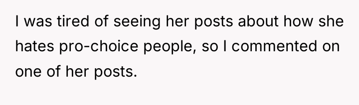 I was tired of seeing her posts about how she...