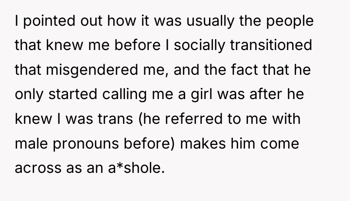 I pointed out how it was usually the people that...