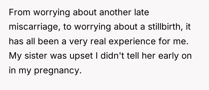 From worrying about another late miscarriage, to worrying about a...